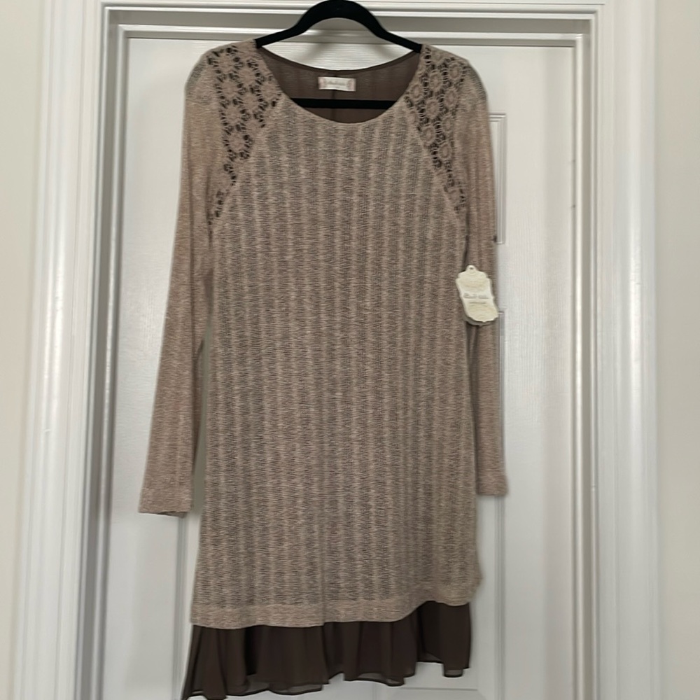NWT Altar’d State mini dress. Brown knit with sewn in dark brown lining Size M